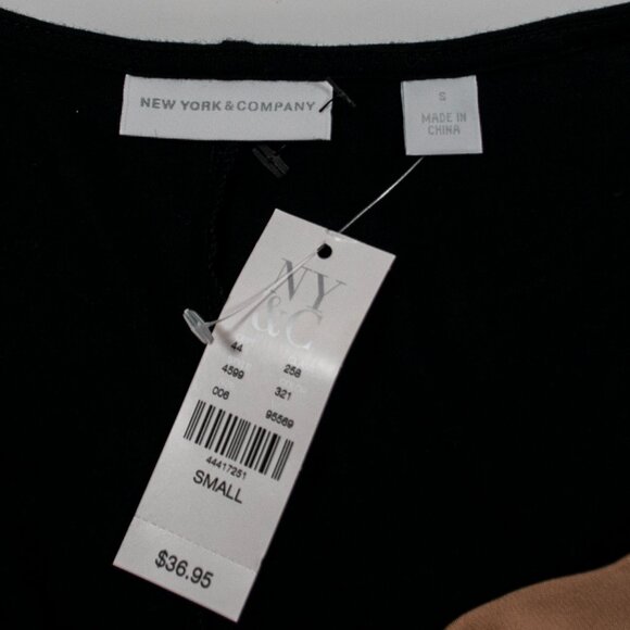 NEW NY&C New York & Company Ruffle Tank Top Womens S Tan Sleeveless Blouse W13X - Picture 4 of 5